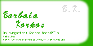 borbala korpos business card